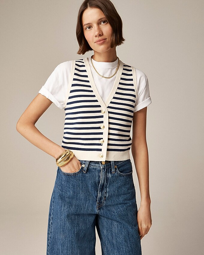 Emilie sweater-vest in stripe | J. Crew US