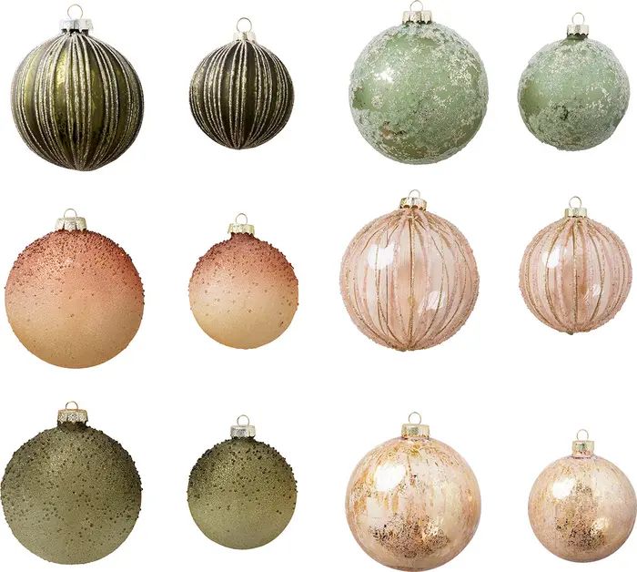 Assorted Set of 12 Grand Forest Globe Christmas Tree Ornaments | Nordstrom