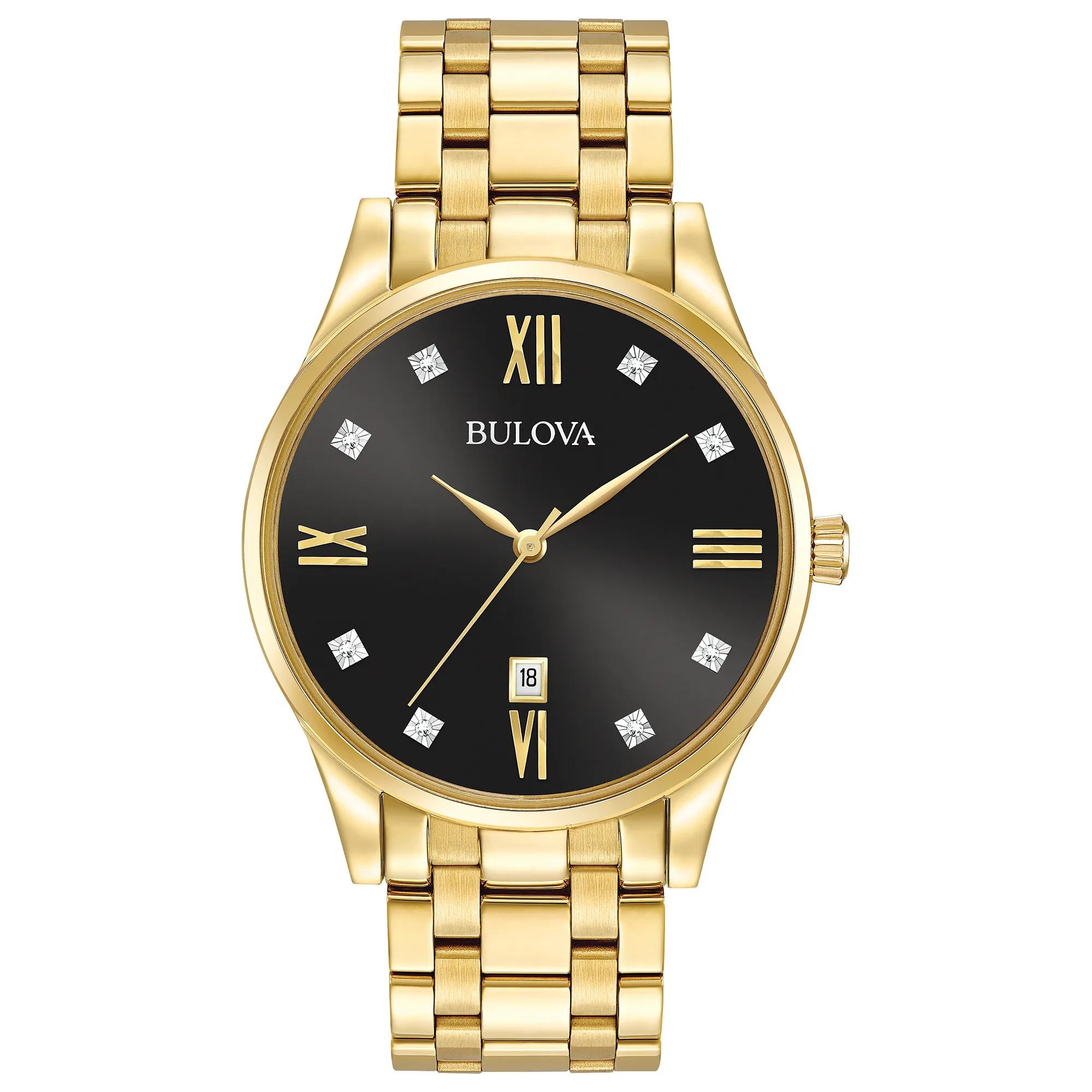 Men's Classic Watch | Gold-Toned Stainless Steel. | Black/Gold | Bulova | Helzberg Diamonds