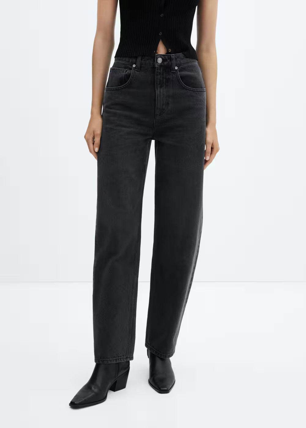 High-waist balloon jeans -  Women | Mango USA | MANGO (US)