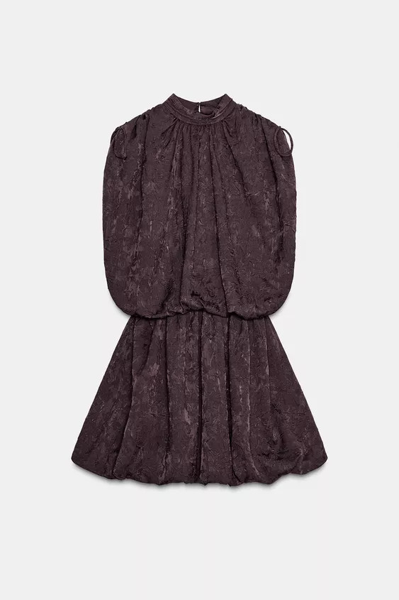 JACQUARD VOLUMINOUS MINI DRESS | Zara UK