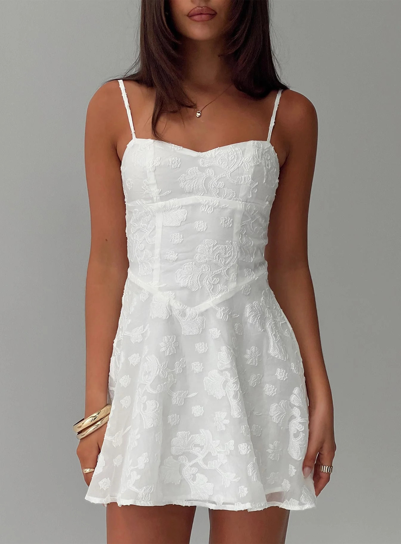 New Chapters Broderie Mini Dress White | Princess Polly US
