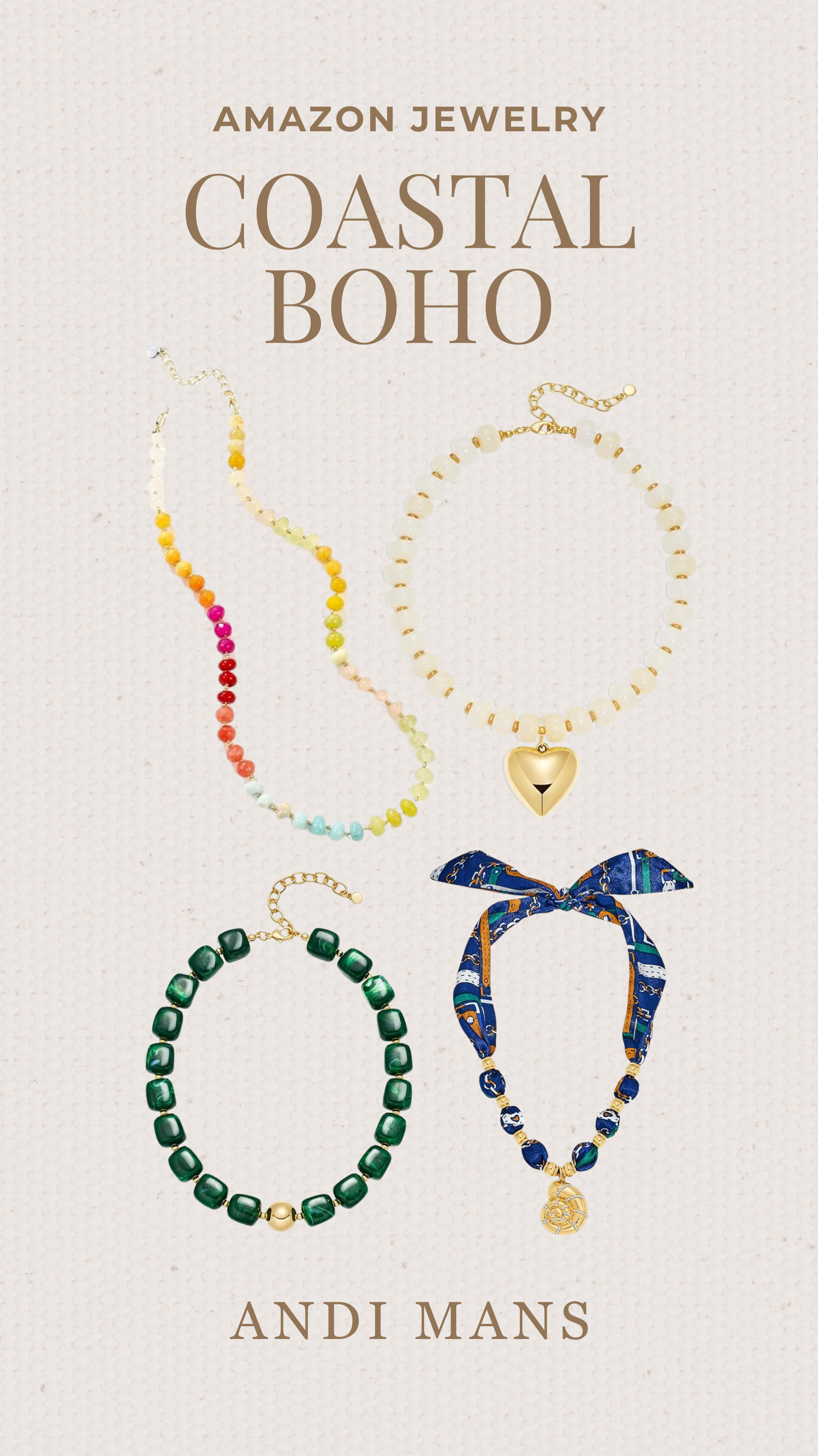 Coastal boho chunky necklaces that instantly elevate a simple outfit. Think textured gold, organic shapes, and beachy details that give you that relaxed, earthy vibe without the high price tag. Perfect for layering or wearing as a statement piece. 

 #LTKFestival #LTKootd #LTKOver40