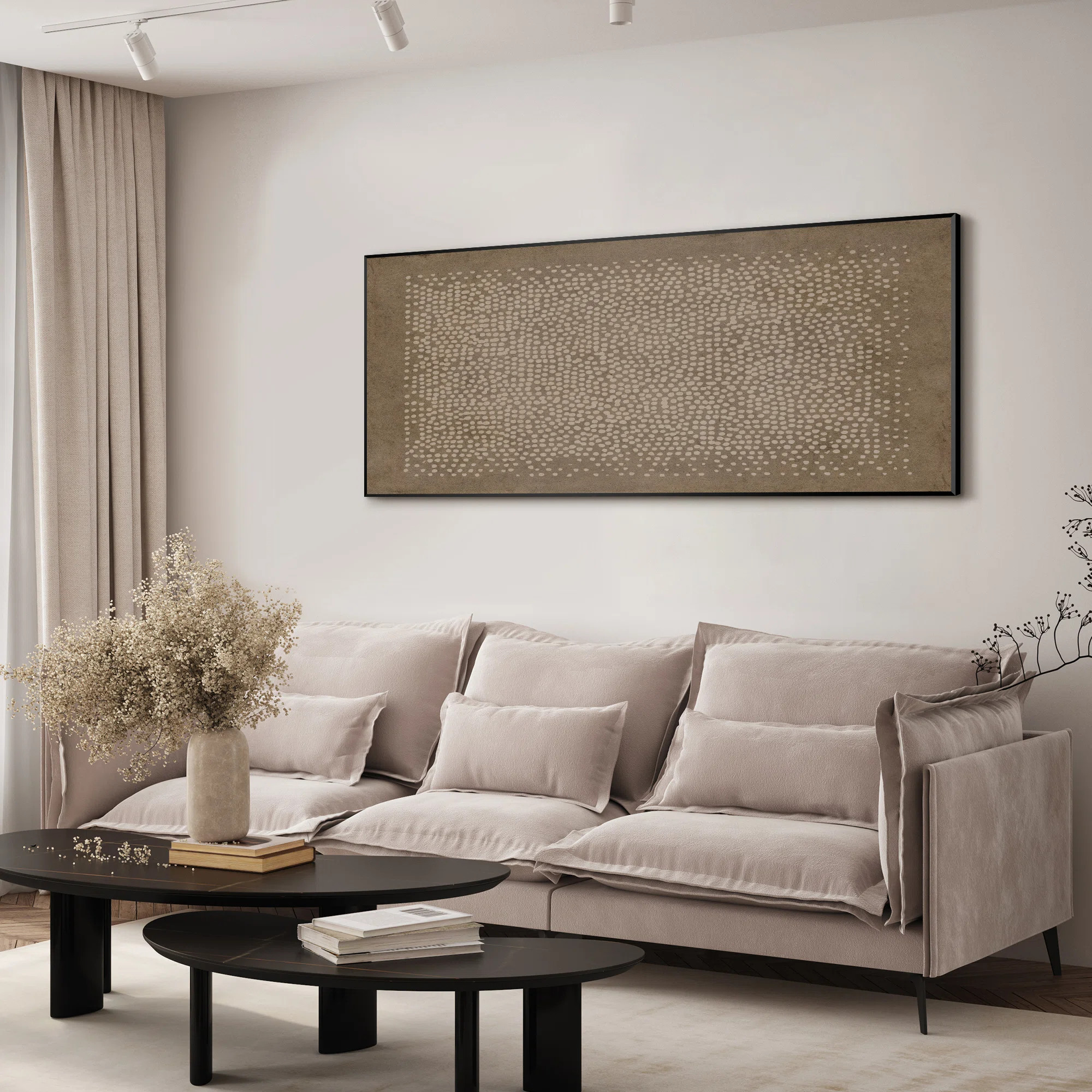 Extra Large Minimal Dot Pattern Wall Art Print - Neutral Geometric Decor for Modern Interiors, Frame Assembly Required (Frame Assembly Required) | Wayfair North America