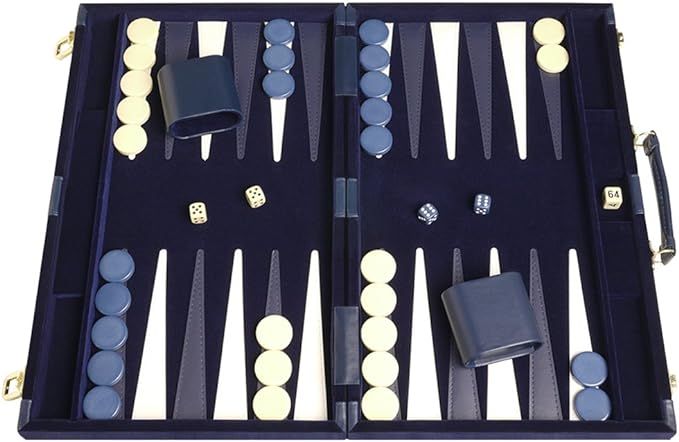 Middleton Games 15-inch Deluxe Backgammon Set - Blue | Amazon (US)