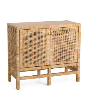 Nabiel Rattan Wrap Two Shelf Cabinet | The Global Decor Shop | Marshalls | Marshalls