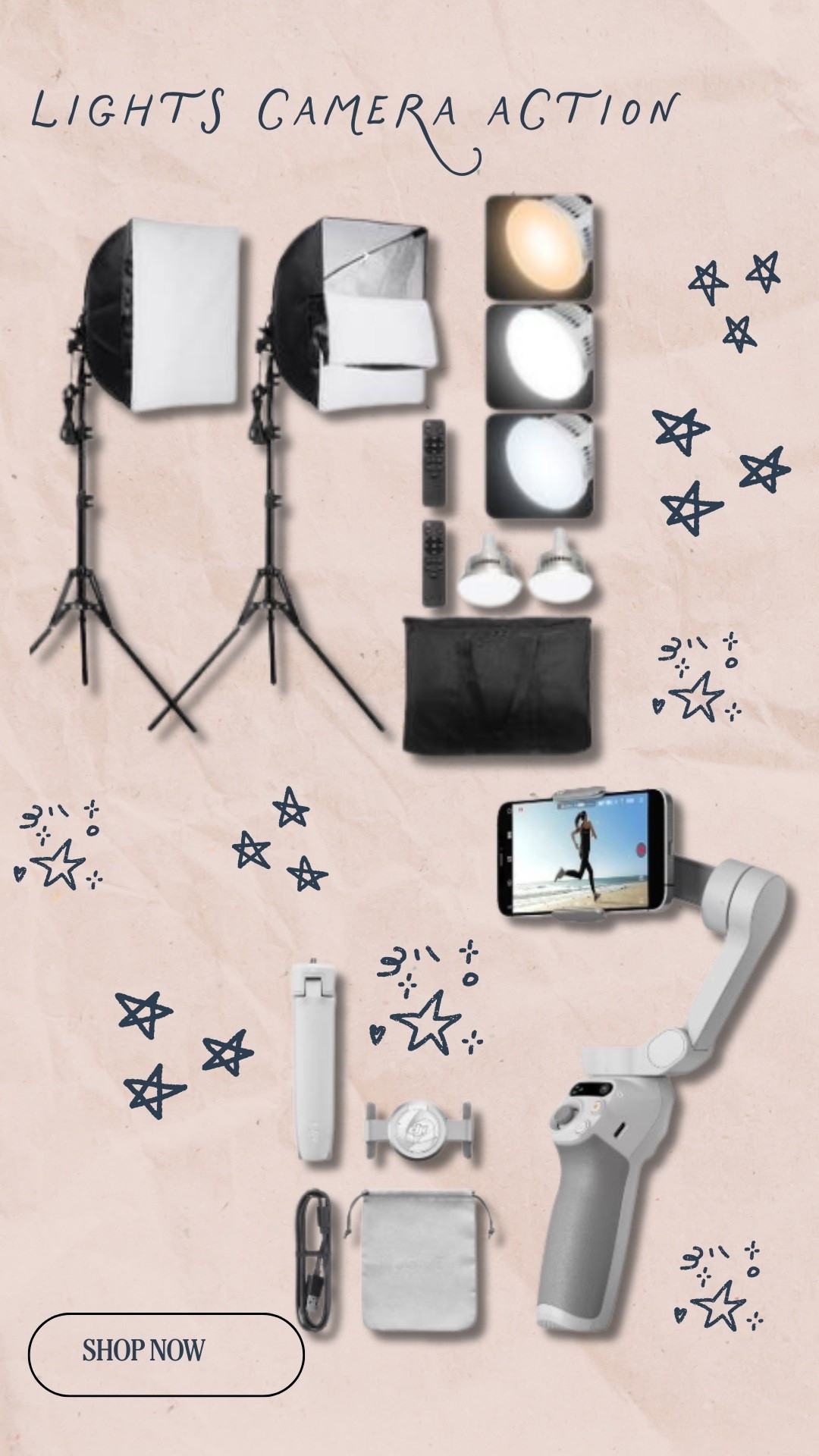 light, camera, action 

videography, filming, tripod, photography, video 

#LTKCyberWeek #LTKgrwm #LTKGiftGuide