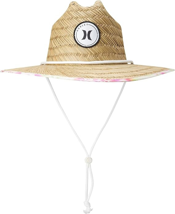Hurley Women's Straw Hat - Capri Medium Brim Real Straw Lifeguard Sun Hat with Chin Strap | Amazon (US)