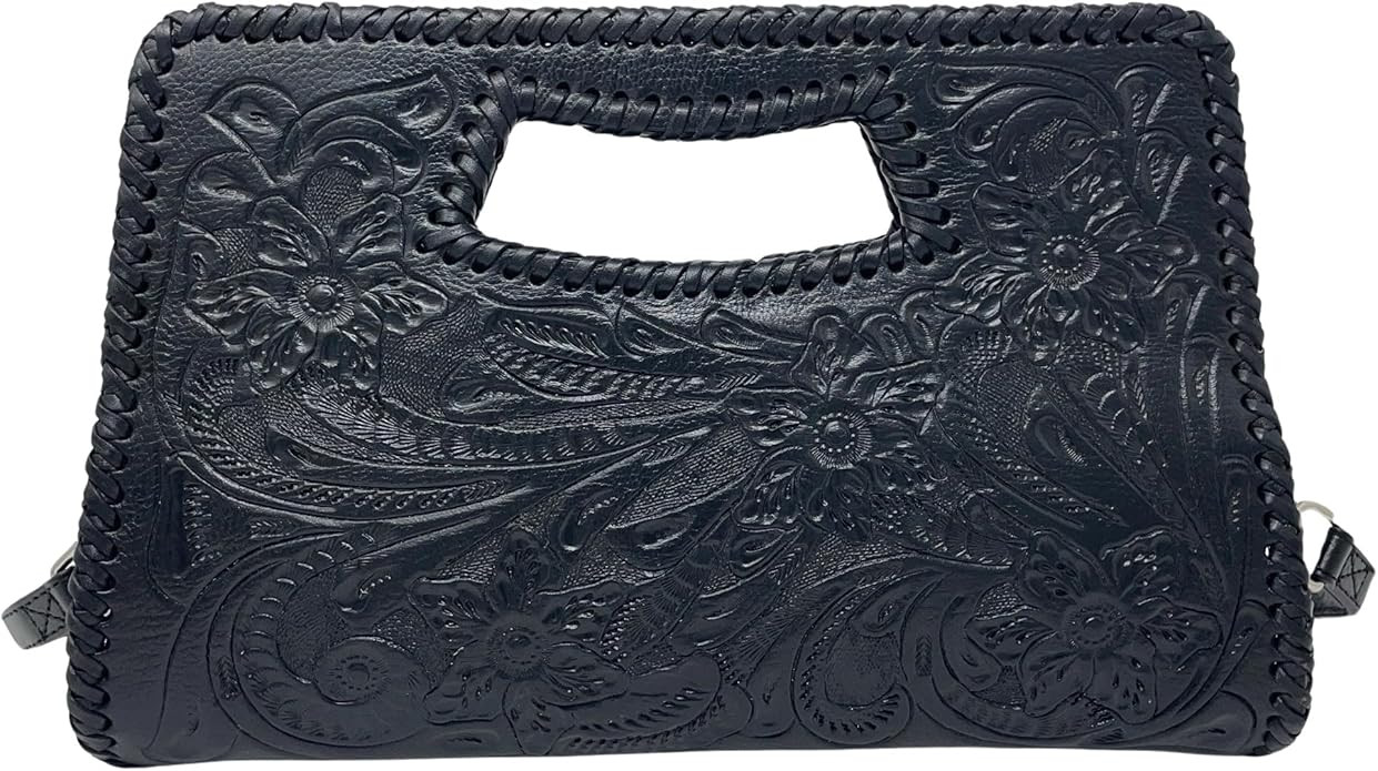 Mauzari Women's Hand Tooled Leather Crossbody Clutch Purse | Amazon (US)