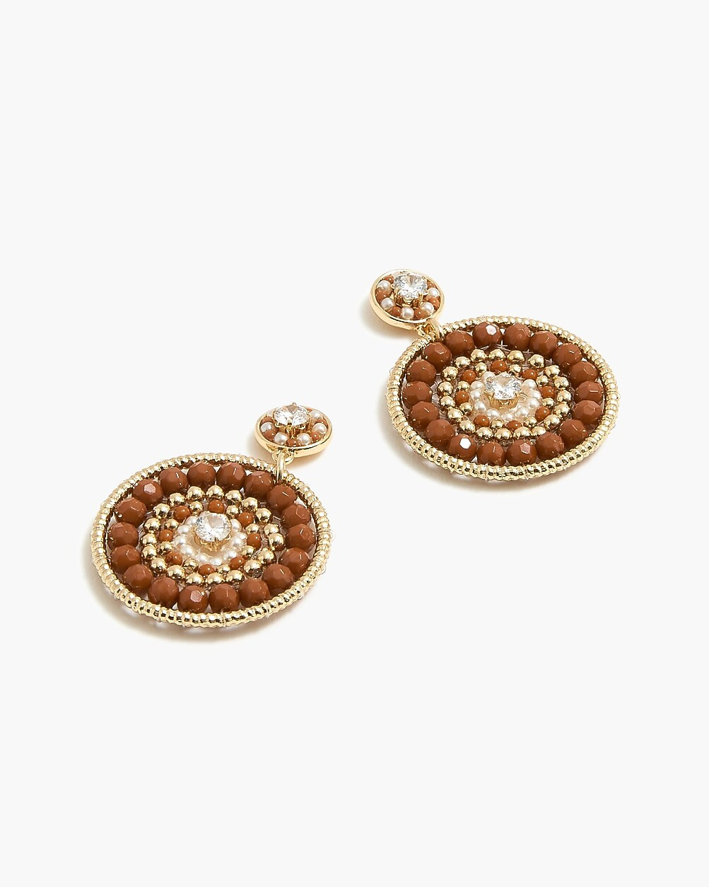 Beaded circle statement earrings | J.Crew Factory