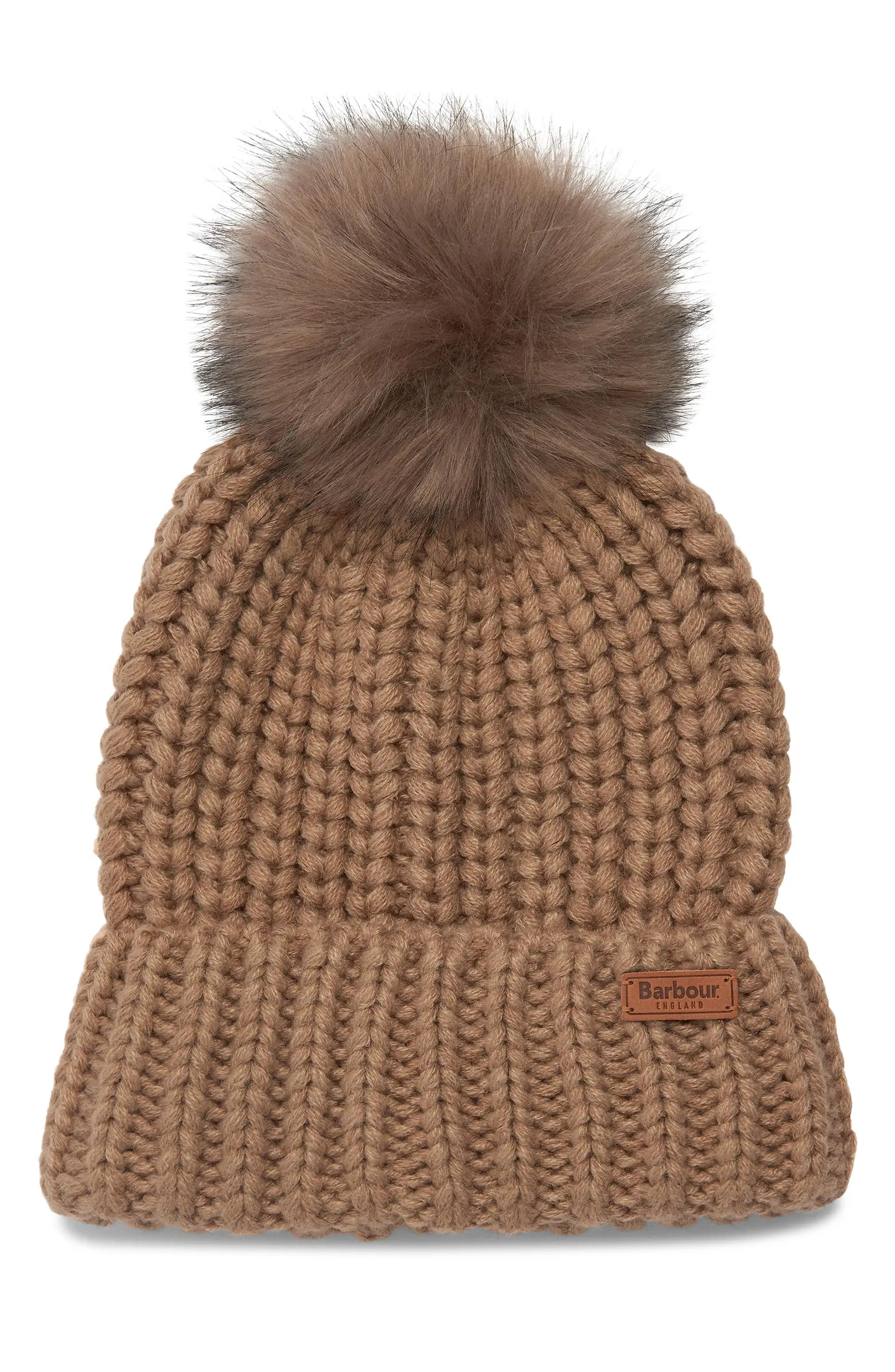 Barbour Saltburn Beanie with Faux Fur Pompom | Nordstrom | Nordstrom