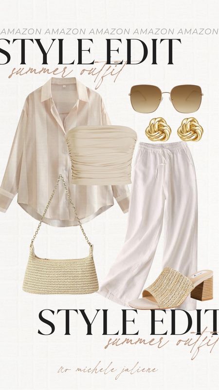 Another cute amazon styled outfit for the summer! I’m obsessed with a cute flowy pant and a button up to throw on! 

Amazon, amazon fashion, Amazon finds, summer outfit, summer style, beach day outfits, gold accessories 

#LTKstyletip #LTKfindsunder100 #LTKfindsunder50