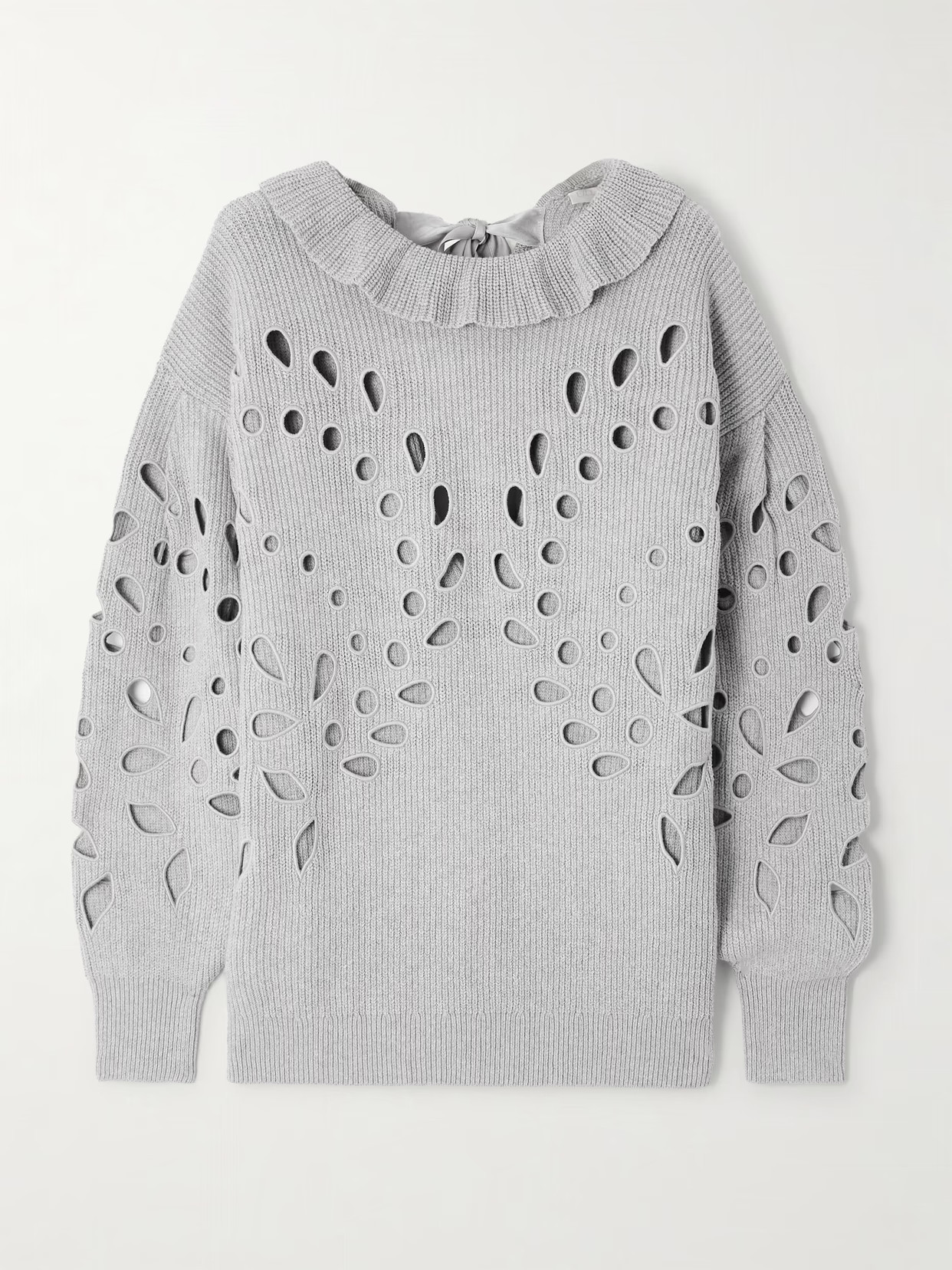 Ulla Johnson - Francia Oversized Cutout Ribbed Cotton-blend Sweater - Gray | NET-A-PORTER (US)