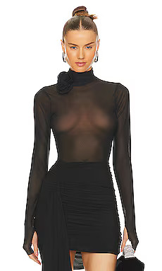 AFRM Zadie Rosette Top in Noir from Revolve.com | Revolve Clothing (Global)
