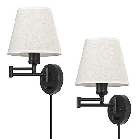 Plug in Wall Light, Dimmable Wall Sconce, Swing Arm Wall Fixture, Modern Bedroom Wall Lights Fixture | Walmart (US)