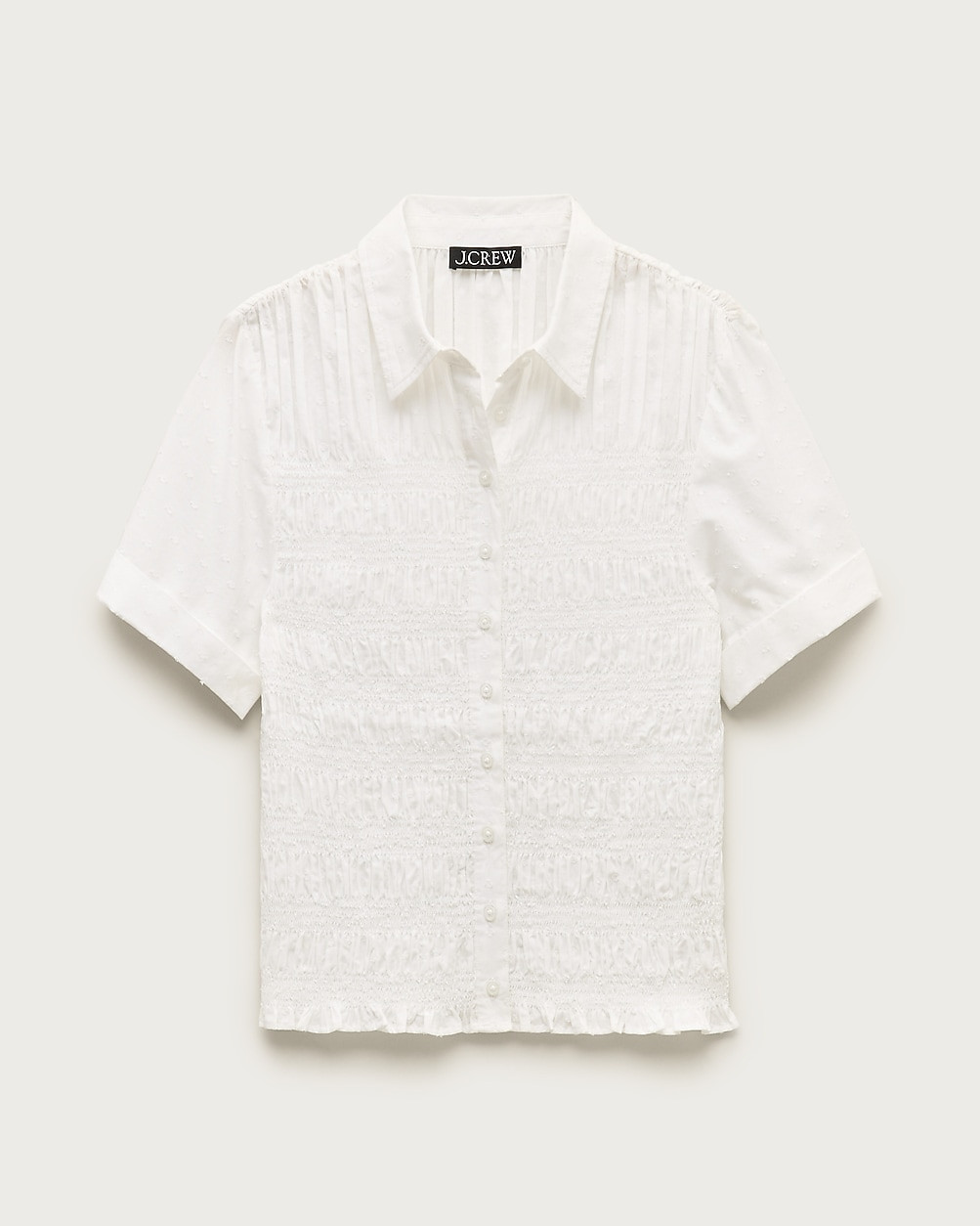 Smocked button-up short-sleeve shirt | J. Crew US