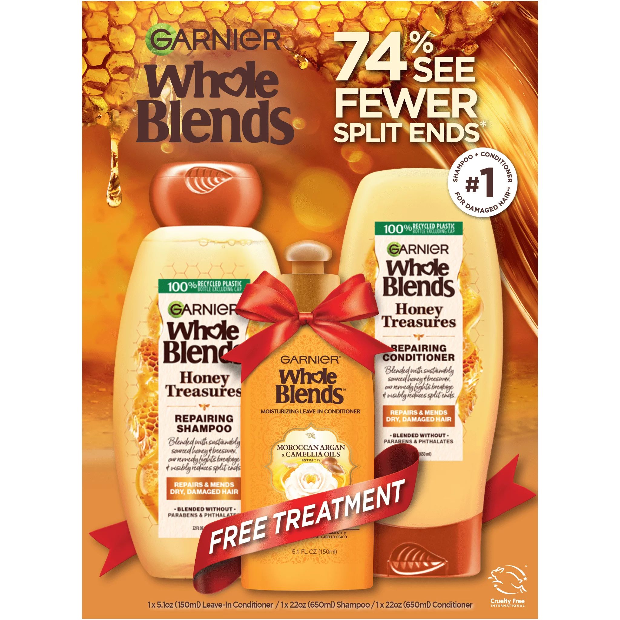 ($16 Value) Garnier Whole Blends Shampoo, Conditioner and Treatment for Damaged Hair, 1 Kit - Wal... | Walmart (US)