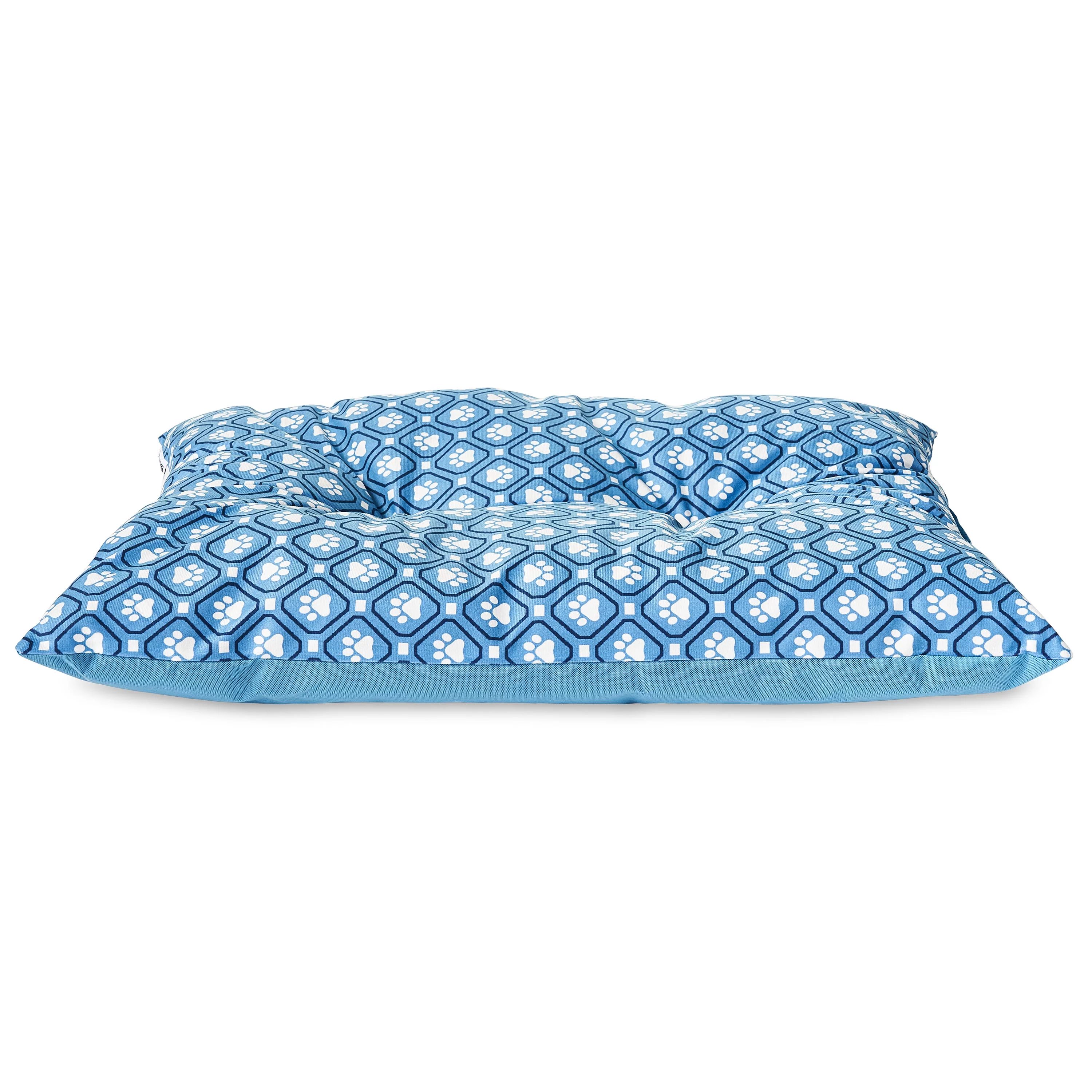 Vibrant Life Medium Tufted Plush Dog Bed, Blue Paw | Walmart (US)