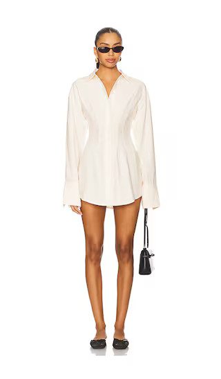 Charitie Button Up Mini Dress in Cream | Revolve Clothing (Global)