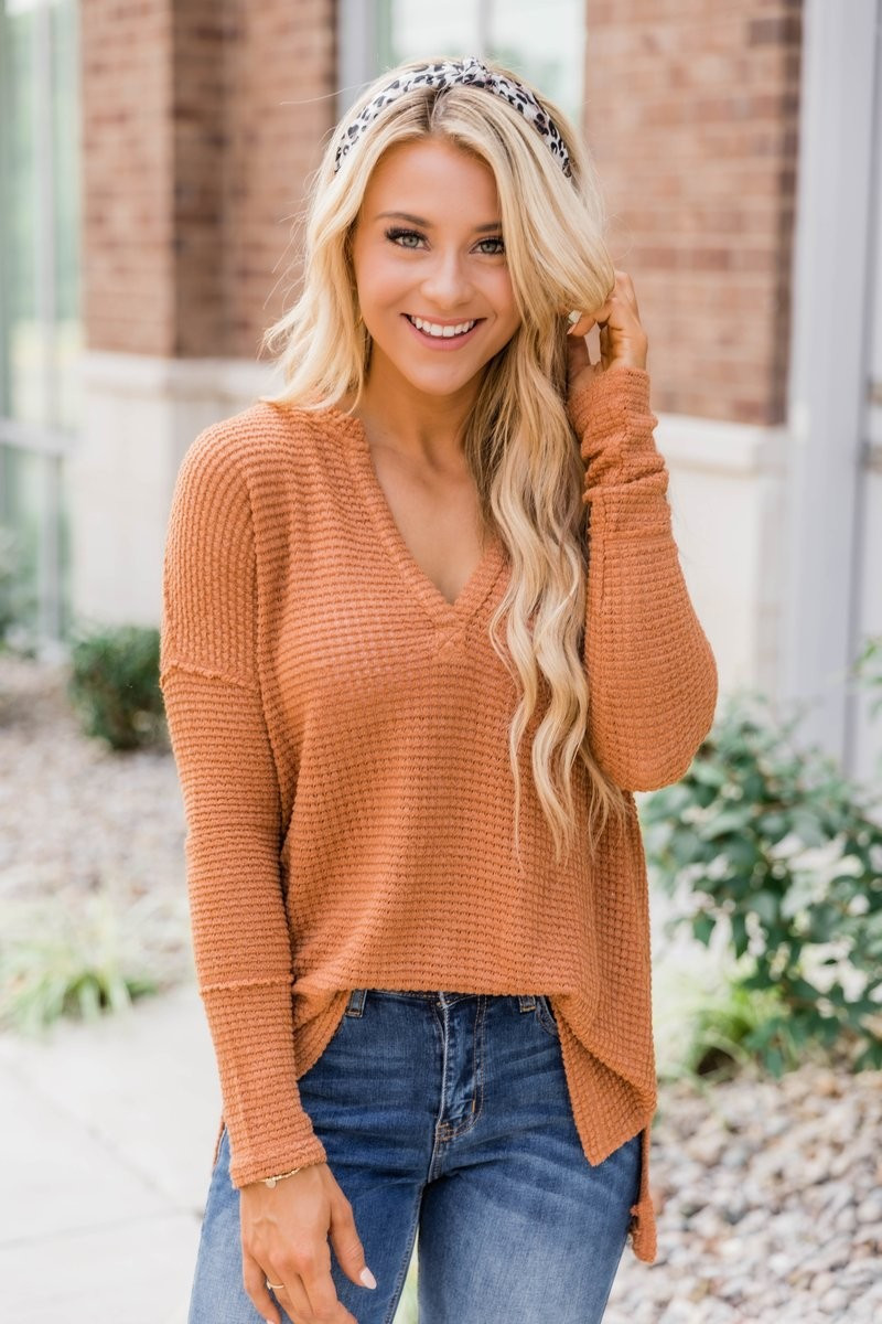 Always Loving You Most Burnt Orange Blouse | The Pink Lily Boutique