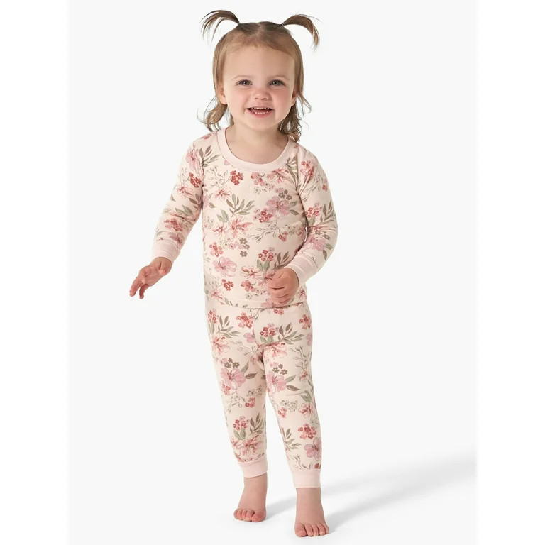 Modern Moments by Gerber Toddler Girl Tight Fitting Pajamas Set, 2-Piece, Sizes 12M-5T | Walmart (US)