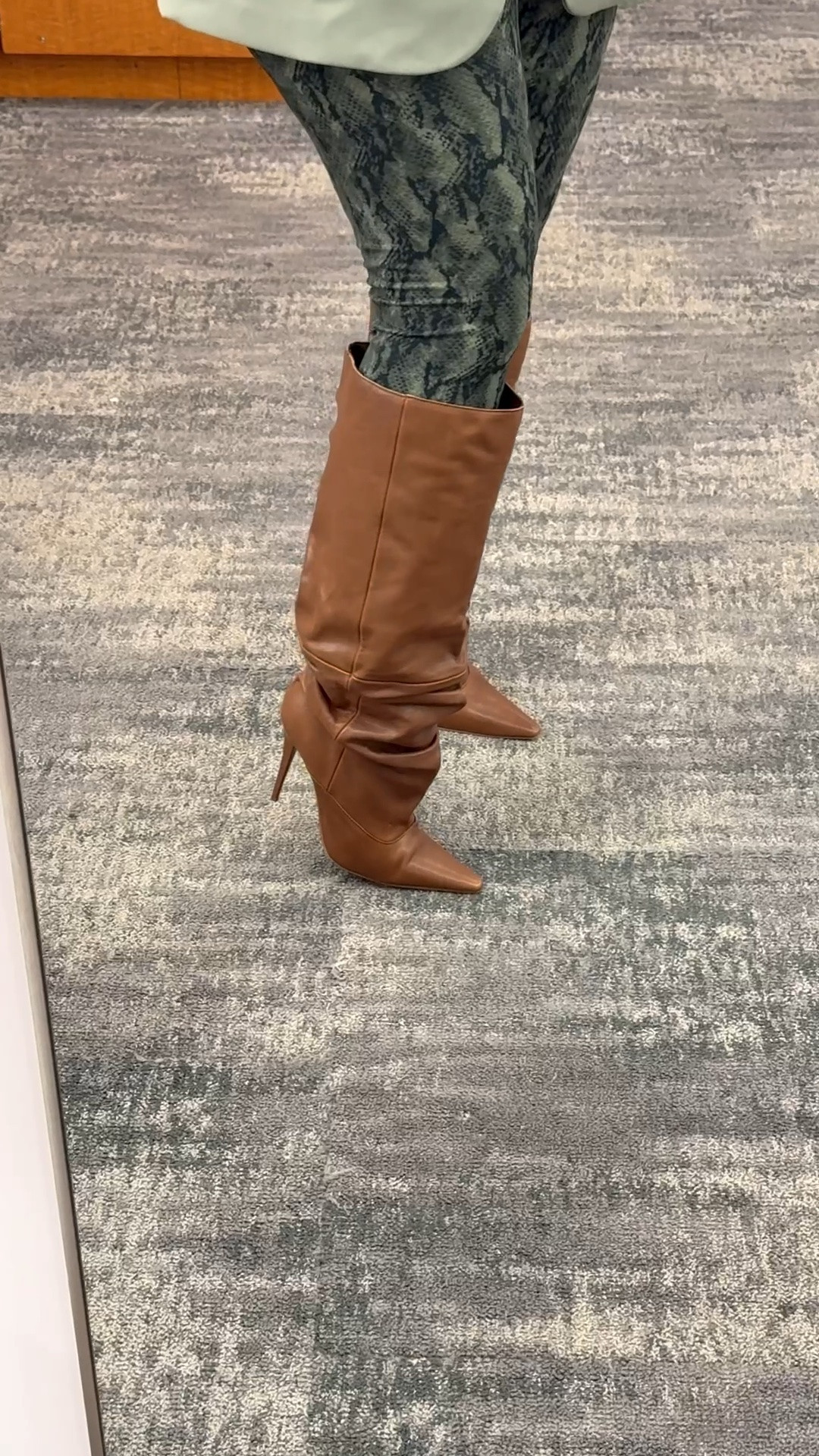 Boot season @macys I ended up snagging the python print but loved the brown also. Ran true to size . The brown material for the price point not sure if I loved.

#LTKootd #LTKvlog