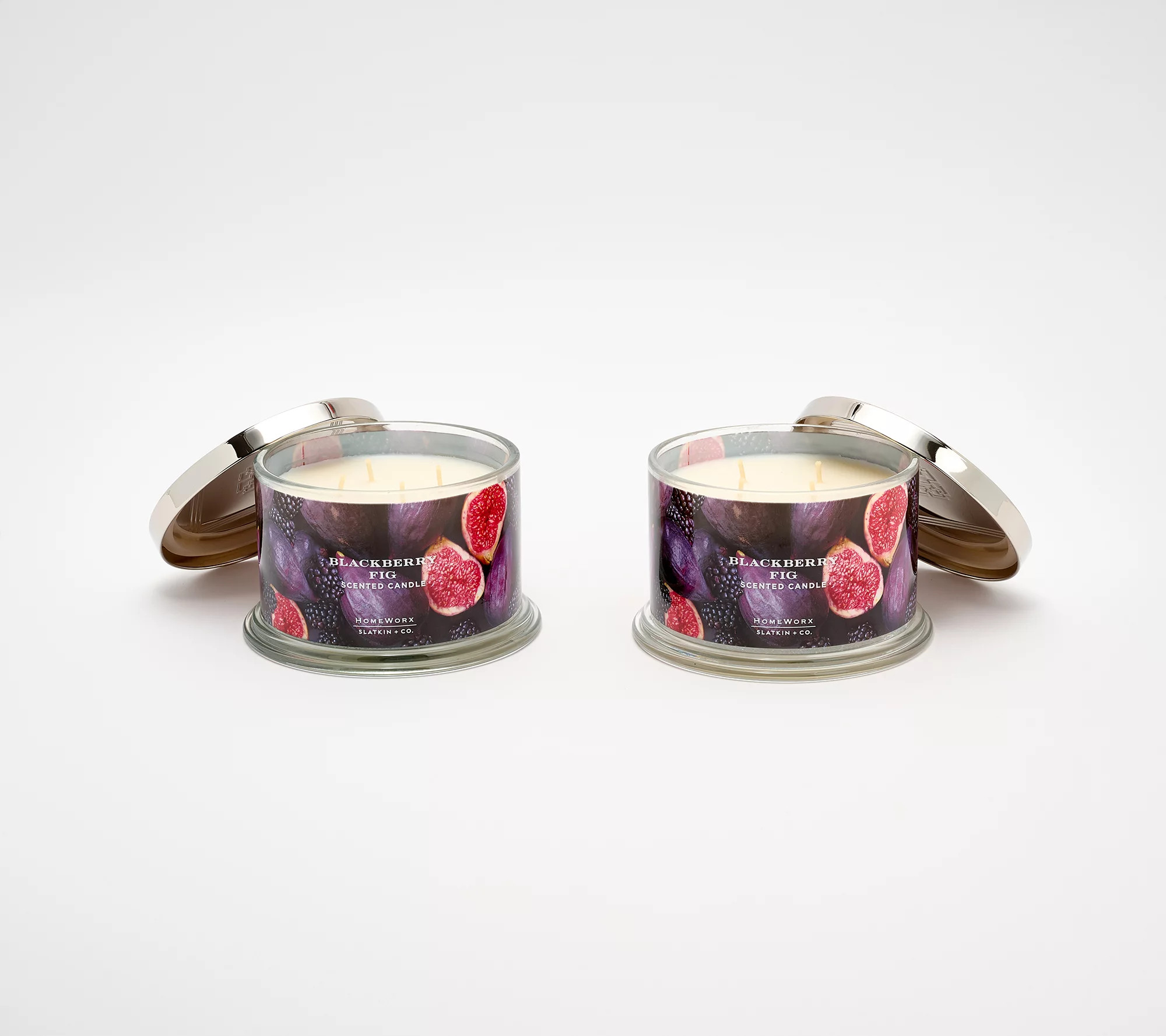 HomeWorx by Slatkin + Co. S/2 18oz Blackberry Fig Candles | QVC