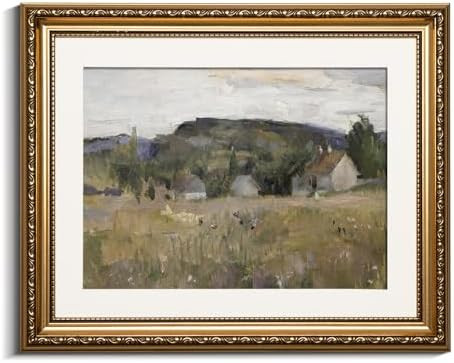 VIYYIEA Gold Framed Wall Art Canvas Print Home Decor Vintage Landscape Art Prints Wall Decor Abst... | Amazon (US)