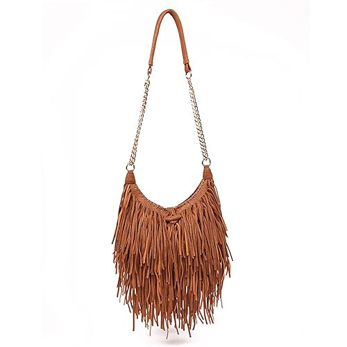Lanpet Women Fringe Tassel Cross Body Bag Leisure Shoulder Bag | Amazon (US)