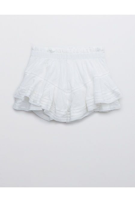 Aerie Rock n Ruffle Skort Women's White S | American Eagle Outfitters (US & CA)