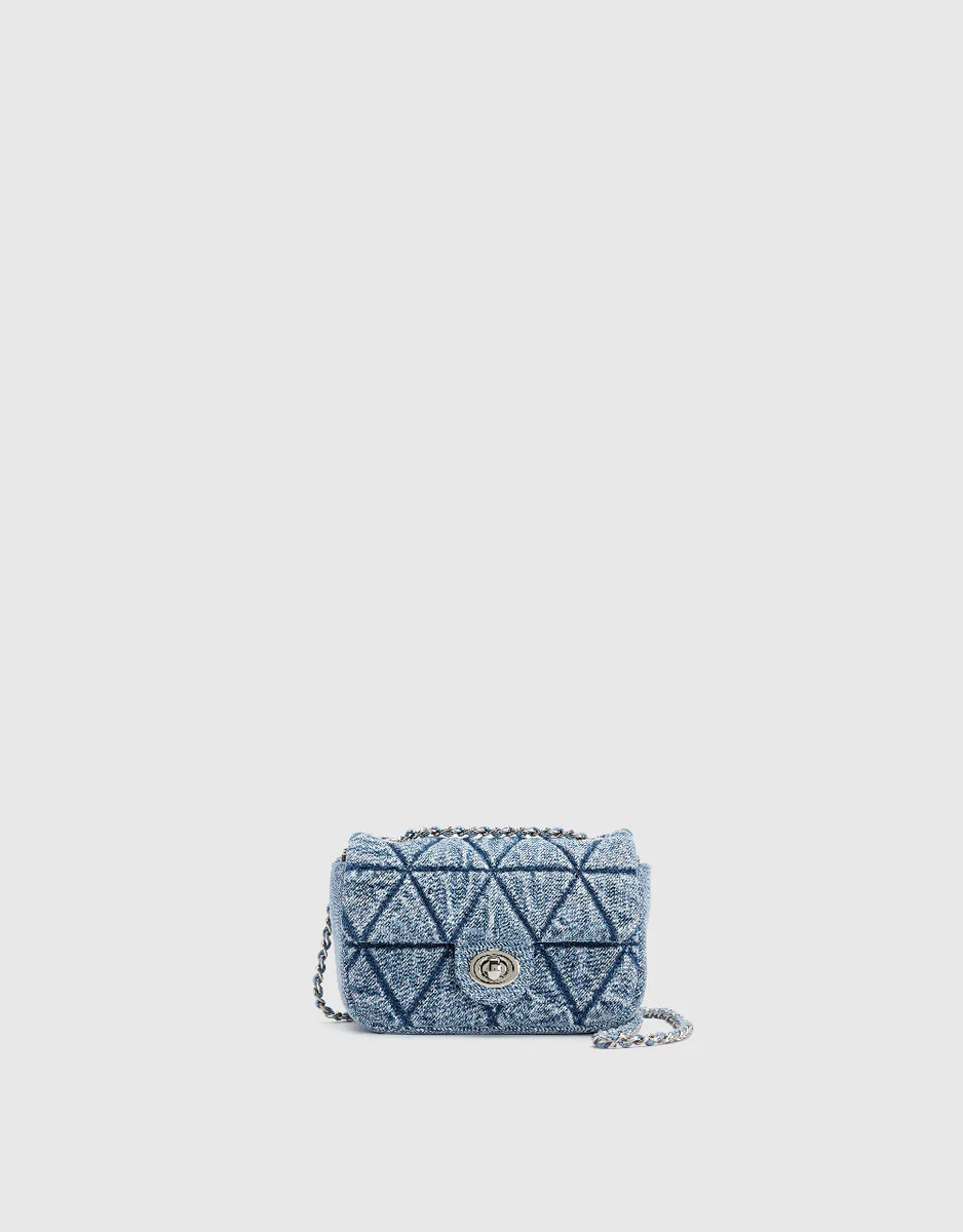 Chained Denim Shoulder Bag | Urban Revivo