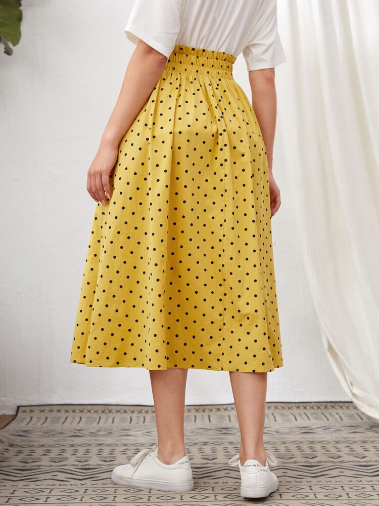 SHEIN Paperbag Waist Polka Dot Skirt | SHEIN