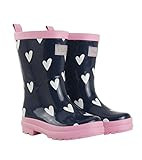 Hatley Girls' Toddler Printed Rain Boot, Navy & White Hearts, 7 US Child | Amazon (US)