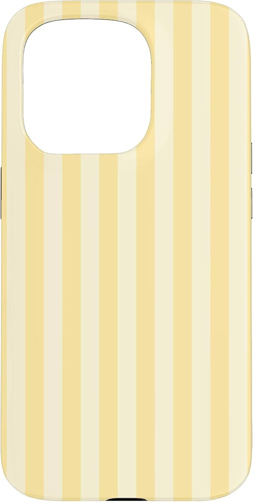 Elegant Monochromatic Yellow Stripes Elegant Vertical Lines Case for iPhone 15 Pro | Amazon (US)
