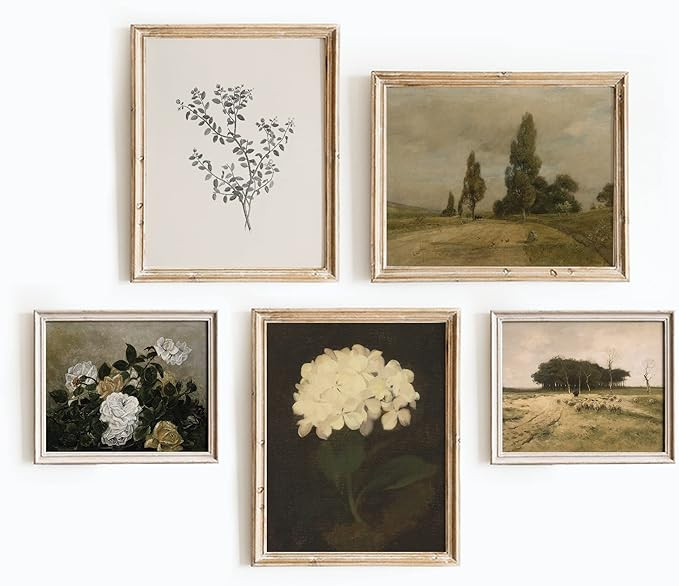 Set 5 French Country Decor Gallery Wall Art - Landscape Wall Art, Vintage Wall Art, French Countr... | Amazon (US)