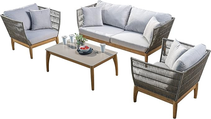 Royal Garden Patio Set - 4-Piece Patio Conversation Set - Outdoor Patio Set - Waterfront Collecti... | Amazon (US)