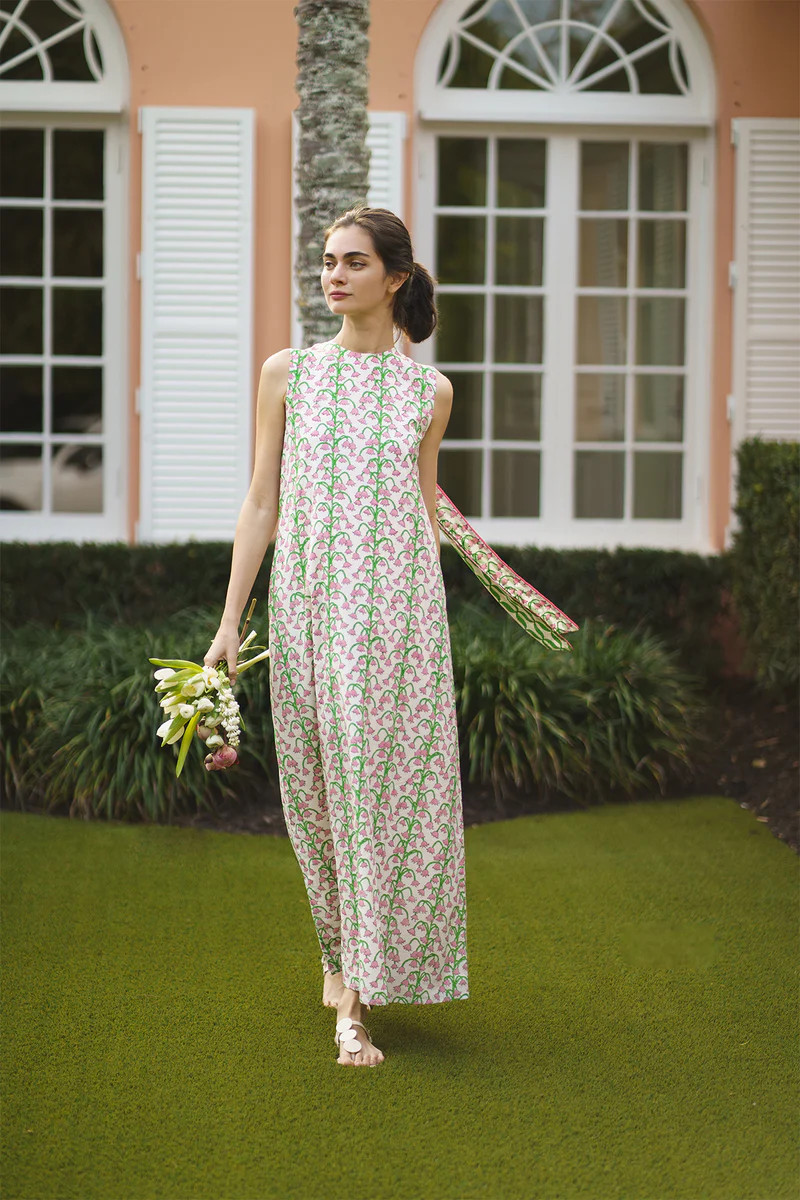 Tibi Dress | Guava/Kelly Green Lily of the Valley | SUE SARTOR
