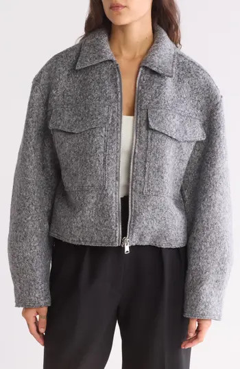 TRUTH Bouclé Crop Jacket in Gray Heather at Nordstrom Rack, Size Small | Nordstrom Rack