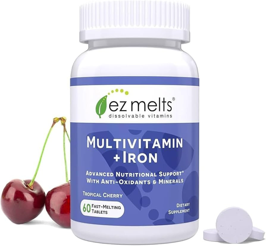 EZ Melts Multivitamin + Iron - Daily Multivitamin for Women & Men - Supports Healthy Energy Level... | Amazon (US)
