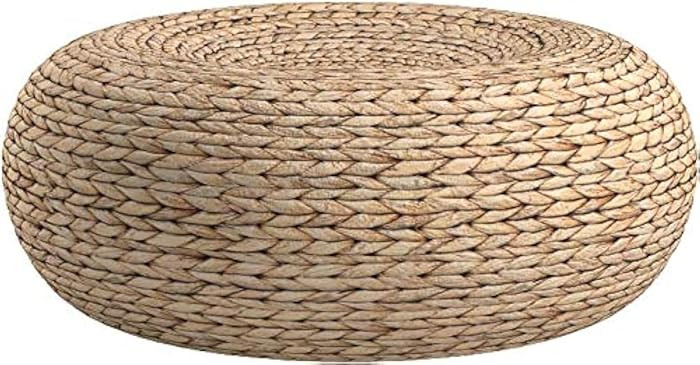 Straw Flat Seat Cushion, Handmade Floor Pouf Mat, Ottoman Footstool for Meditation, Zen, Yoga Pra... | Amazon (US)