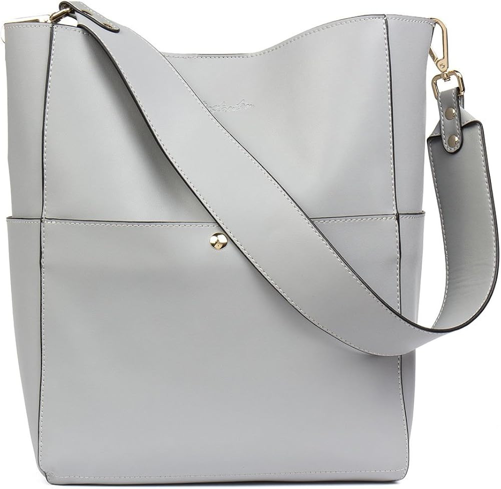 BOSTANTEN Women's Leather Designer Handbags Tote Purses Shoulder Bucket Bags | Amazon (US)