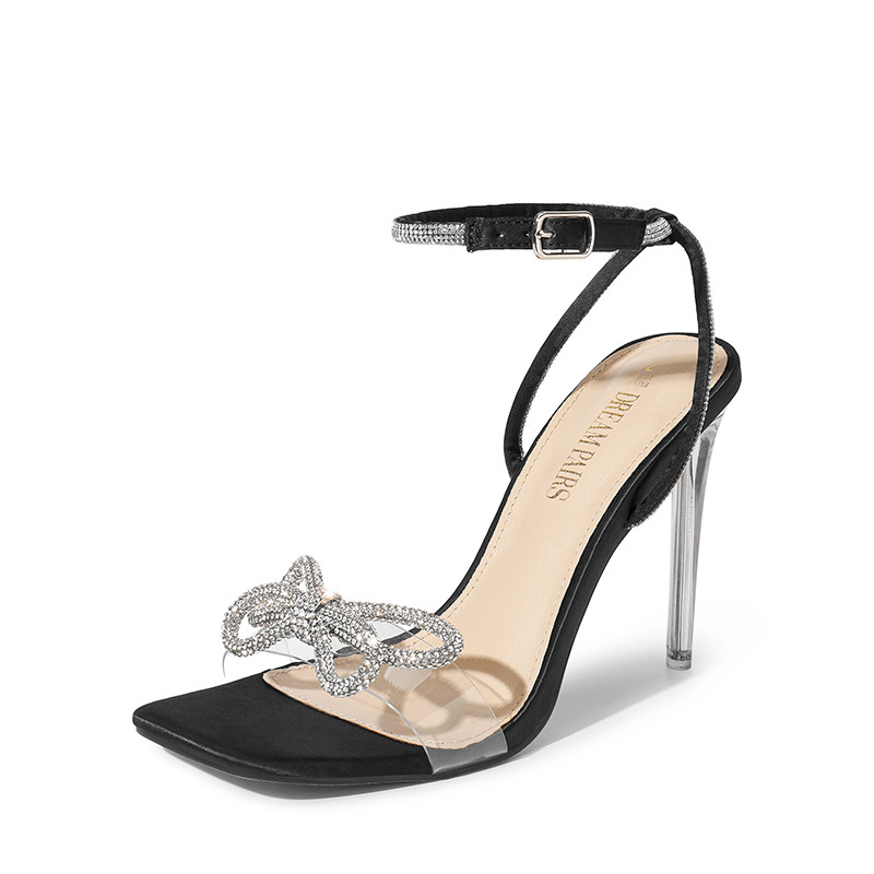 Rhinestone Double Bow Stiletto Heels | Dream Pairs