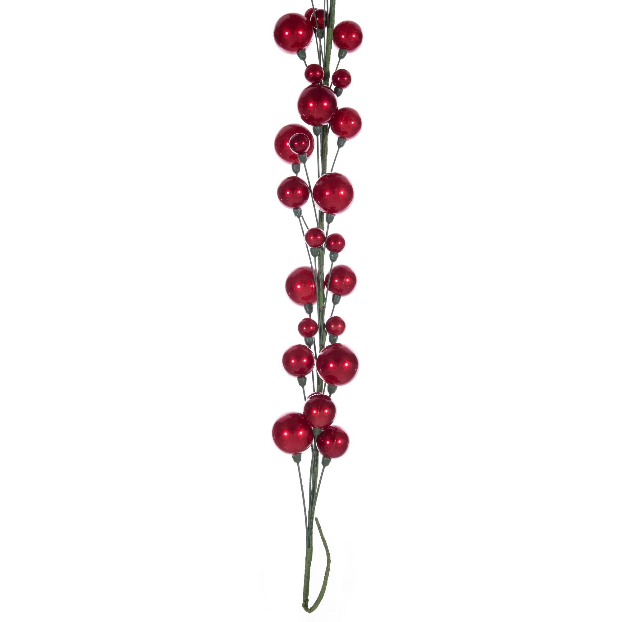 10' Red Ball Branch Garland. | Wayfair North America