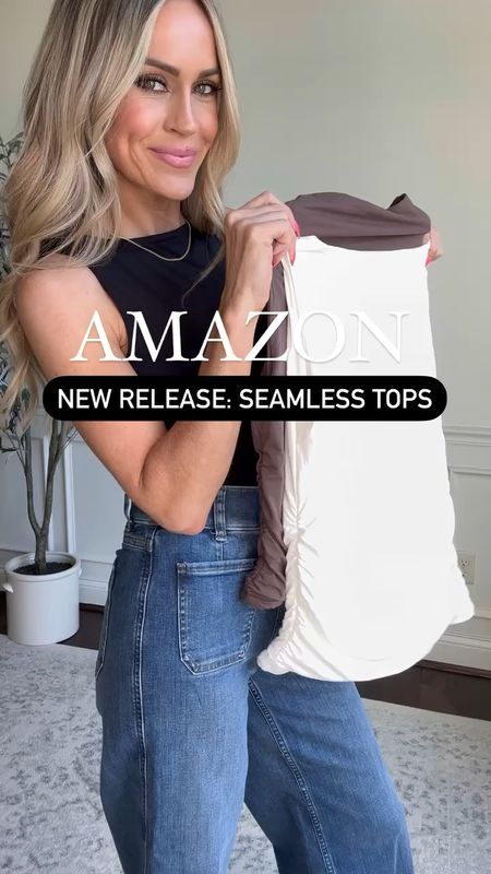 New seamless tops from Amazon! Love the side ruching details and neckline options! Wearing XS

wide leg cropped jeans come in 2 colors - wearing size xs petite. Discount code KATEROSExSPANX 


#LTKFindsUnder50 #LTKOver40 #LTKStyleTip