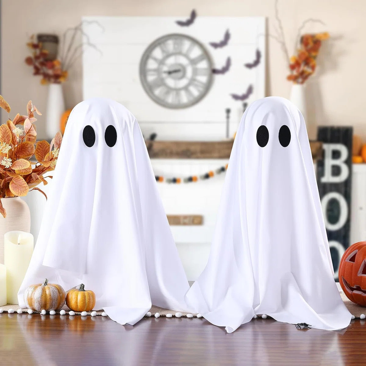 The Holiday Aisle® Halloween Decorations -2 Packs Spooky Ghosts With String Lights-Scary Ghost F... | Wayfair North America