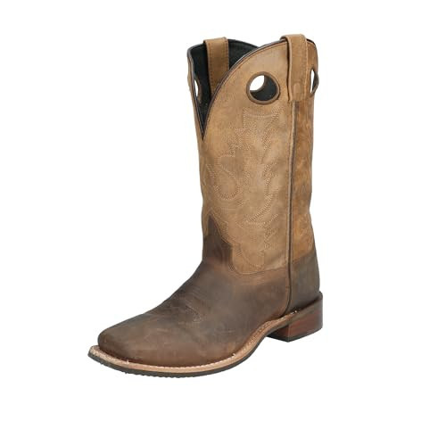 Smoky Mountain Men's Timber Pull On Closure Stitched Design Square Toe Brown Distress Boots 9EE | Amazon (US)