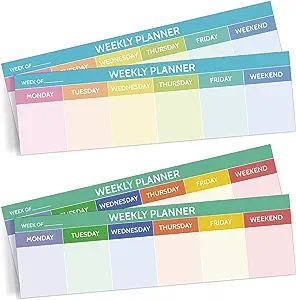 200 Sheets Horizontal Weekly Planner Sticky Notepad 2.8 x 9.5 Inch Adhesive Weekly Schedule Pad T... | Amazon (US)