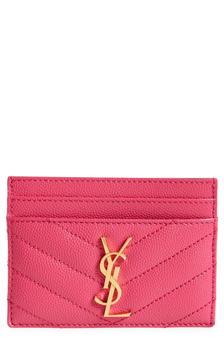 Monogram Quilted Leather Credit Card Case | Nordstrom