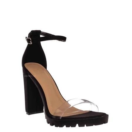 Lucite Lug Sole High Heel Sandal - Women Dress Shoes | Walmart (US)
