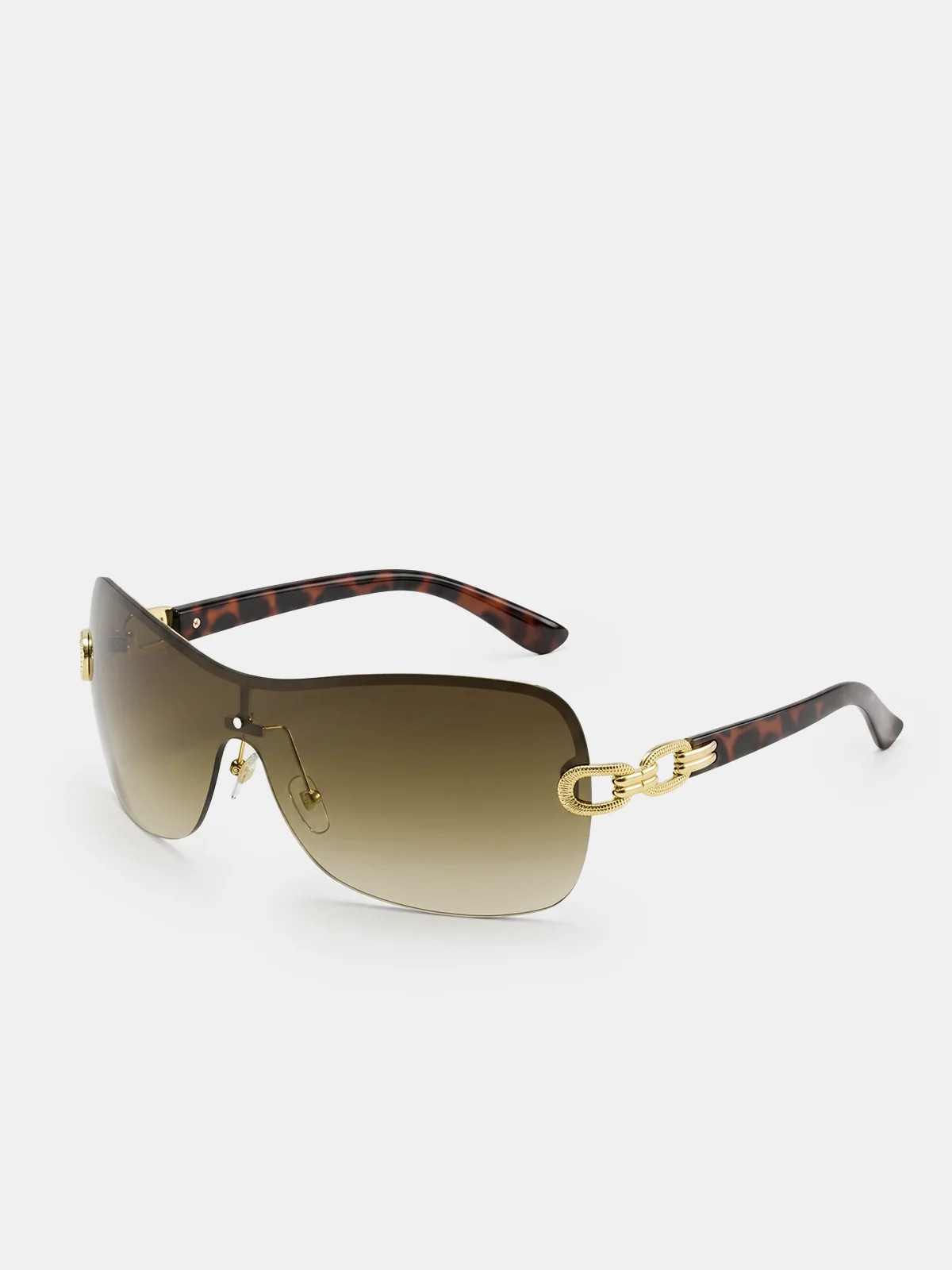 Tortoiseshell-Temple Shield Sunglasses | Commense
